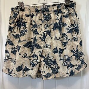 Columbia PFG Stone Martini & Marlin Print swim Shorts. Men’s Size Medium. Lined.